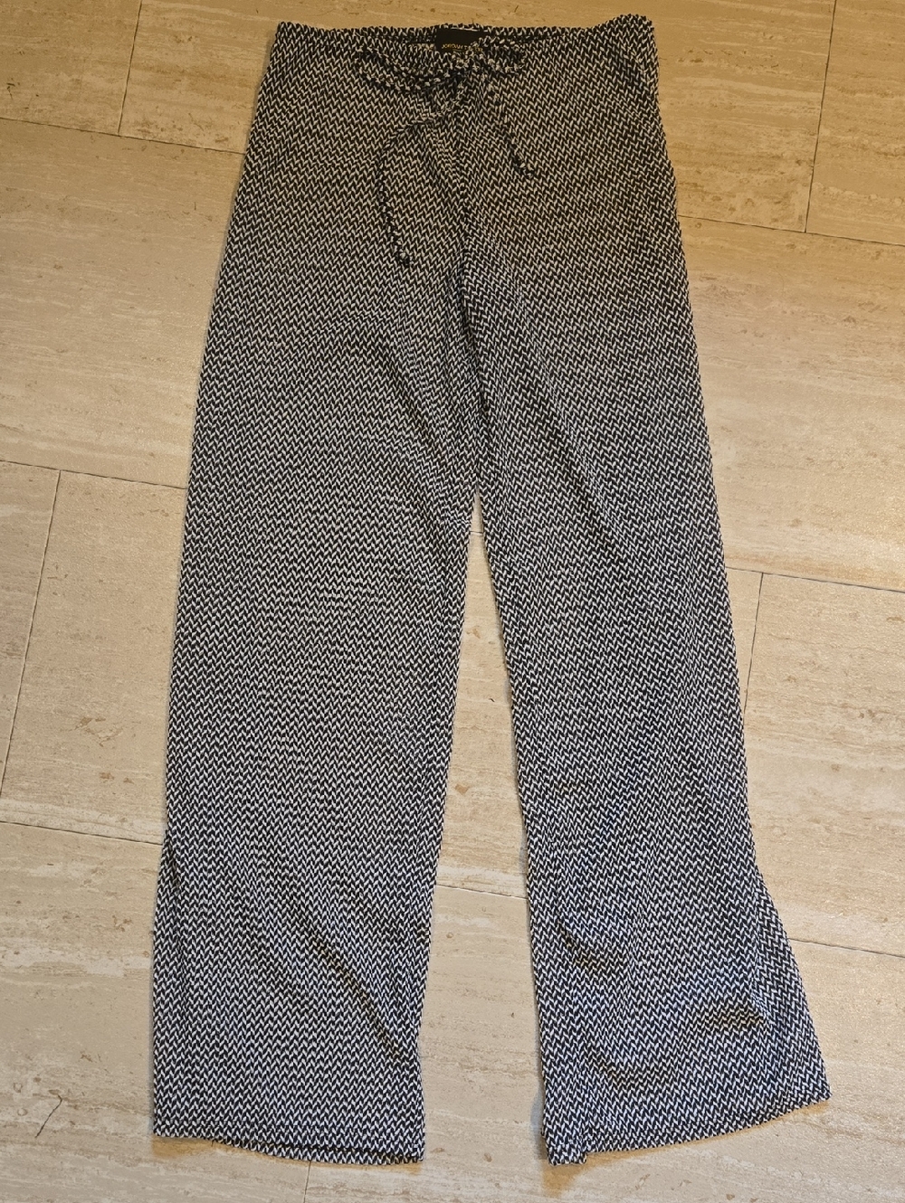 Jordan Taylor Stylish Black/White Open-Weave Drawstring Tie Waist Cover-Up Pants